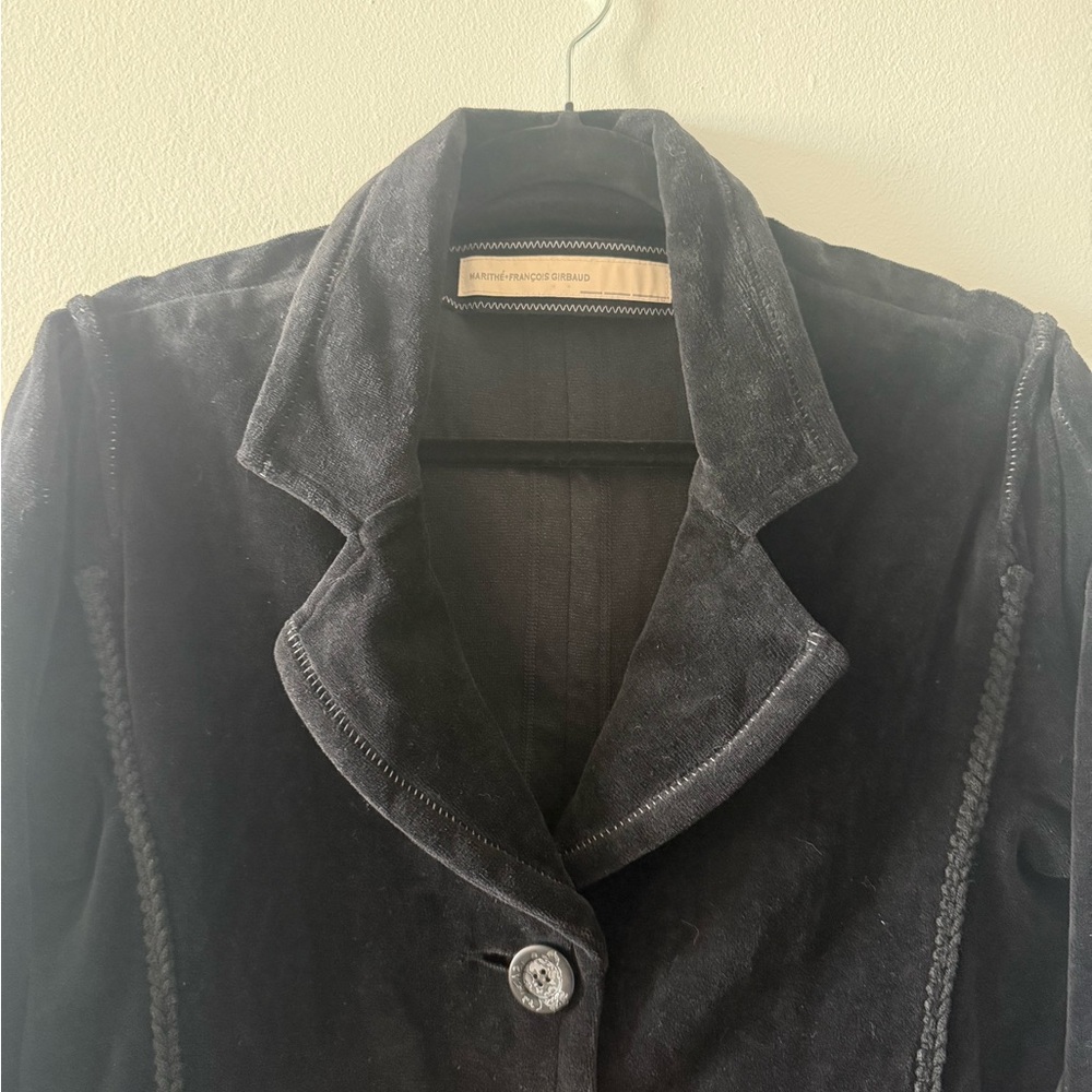 Marithé + François Girbaud Black Velour Blazer - Picture 2 of 5